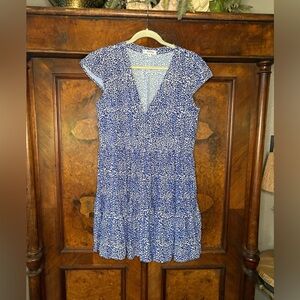 NWOT Lemlem- Blue Leopard Print Dress. Size Large